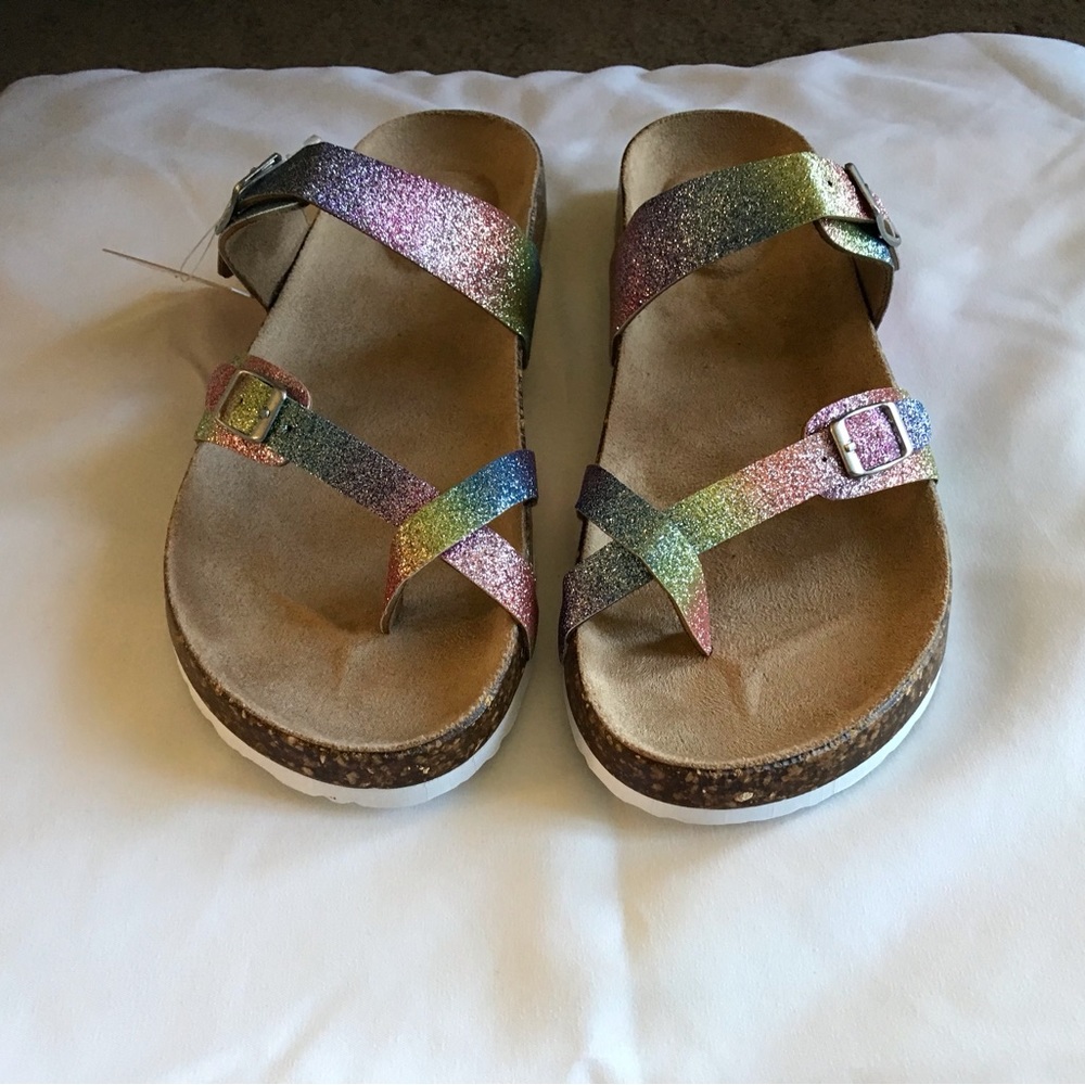 Rainbow colors sandals